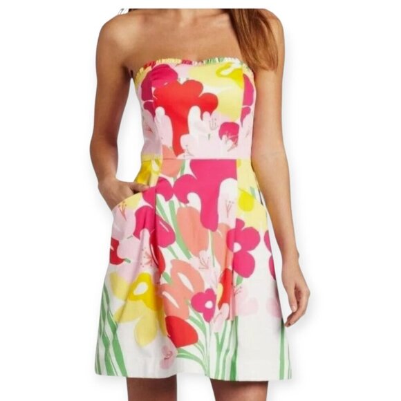 Lavish Lilly's Floral Strapless Cheerful Dress by Lilly Pulitzer size 6 (XS/S) - Picture 3 of 16